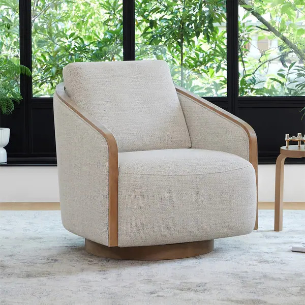 Skyler Modern Upholstered Living Room Swivel Bucket Accent Chair | Bed Bath & Beyond