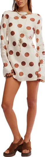 Free People Tigre Polka Dot Long Sleeve Satin Minidress | Nordstrom | Nordstrom