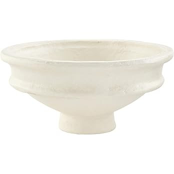 Mud Pie Paper Mache Pedestal Bowl, Pedestal, 6" x 12" dia White | Amazon (US)