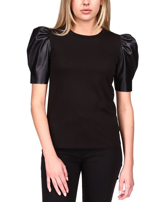 Michael Kors Puff-Sleeve T-Shirt, Regular & Petite & Reviews - Tops - Women - Macy's | Macys (US)