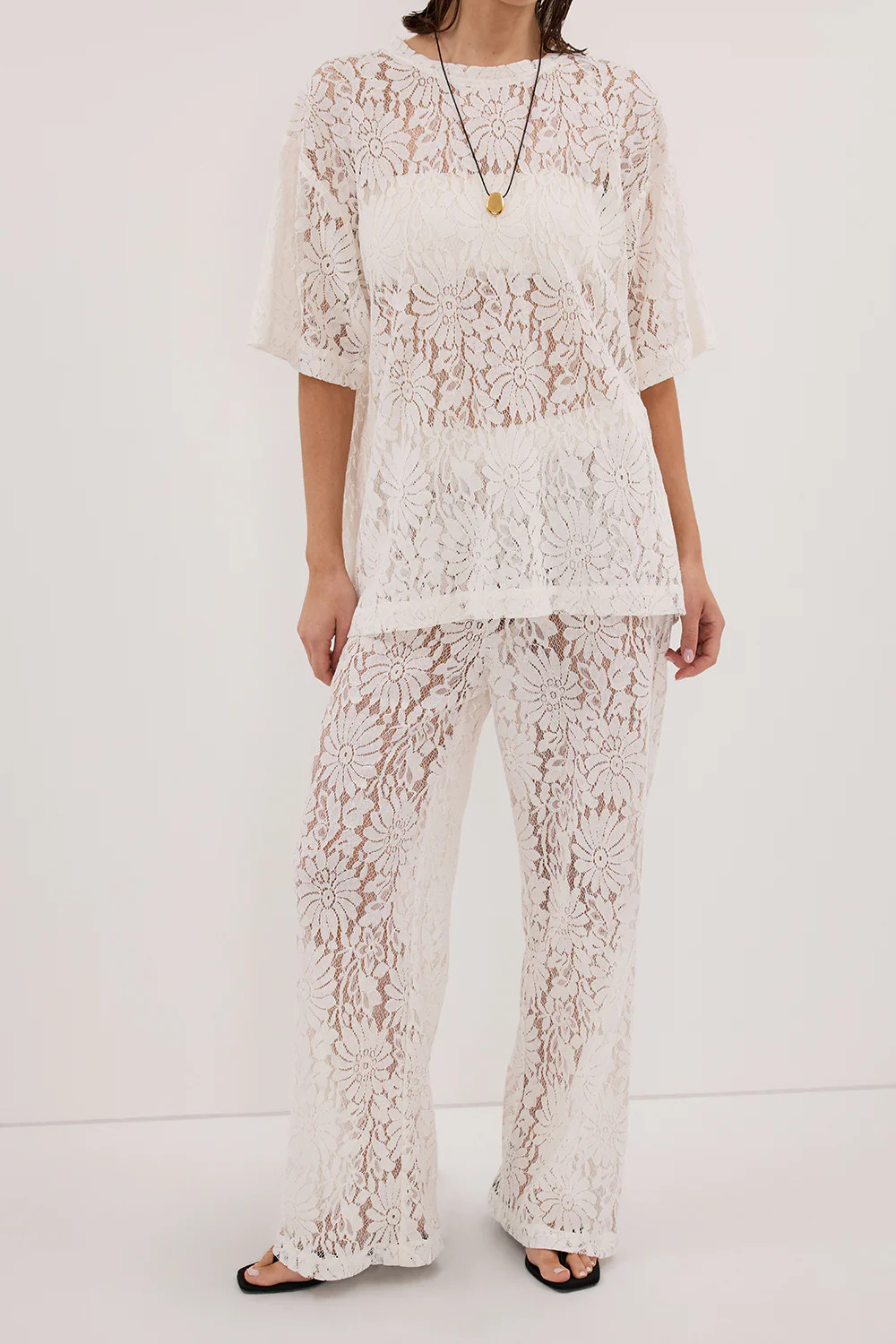 WILMA WHITE LACE PANT | DISSH