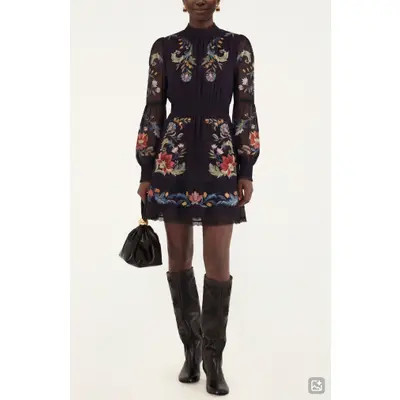 FARM Rio Natalia Embroidered Minidress in Off-White at Nordstrom, Size X-Large | Nordstrom
