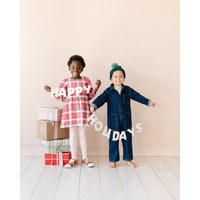 White Wool Felt ""Happy Holidays' Garland Christmas Mantel Decor | Etsy (US)