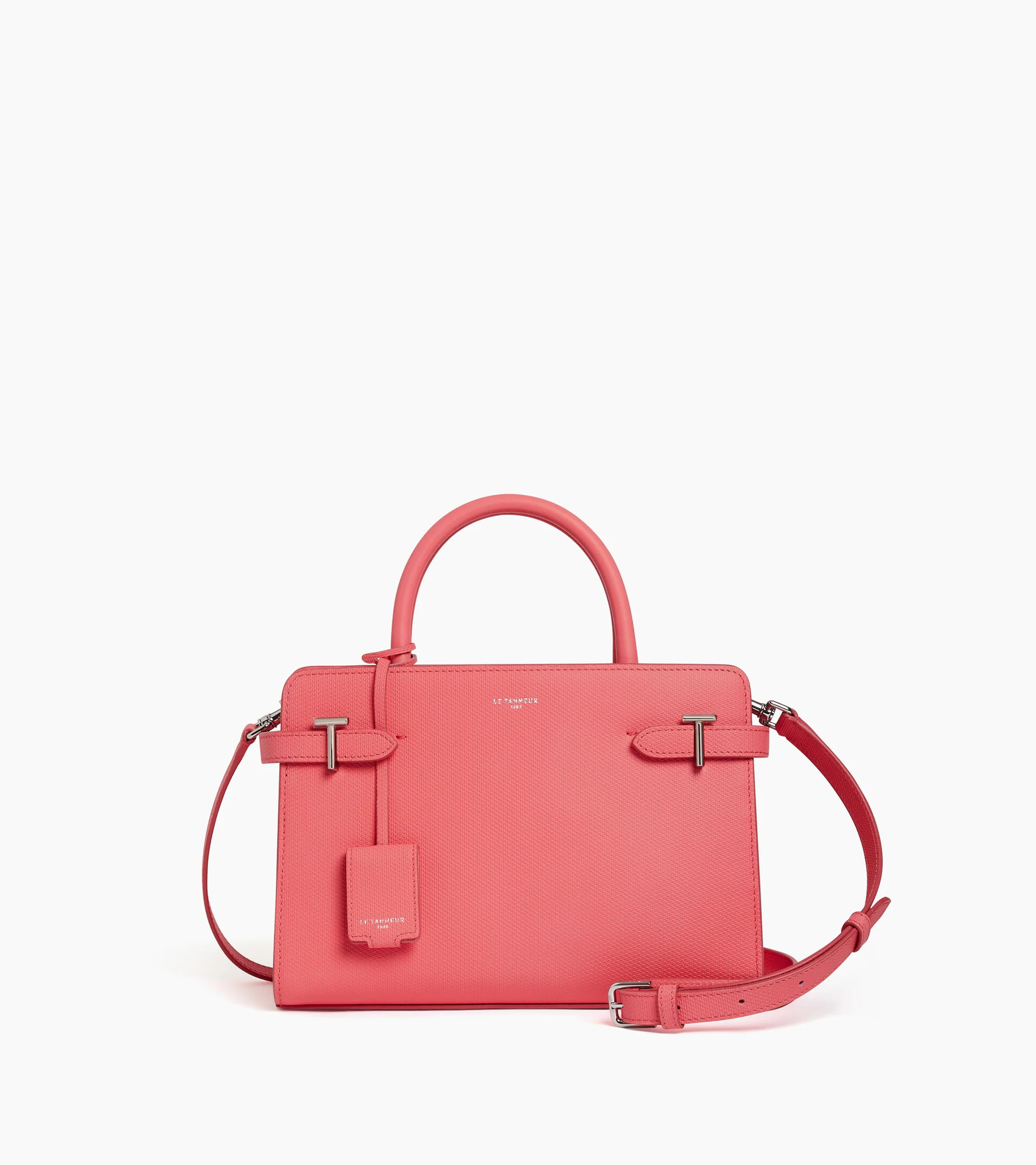 Emilie medium-sized handbag in signature t leather | Le Tanneur