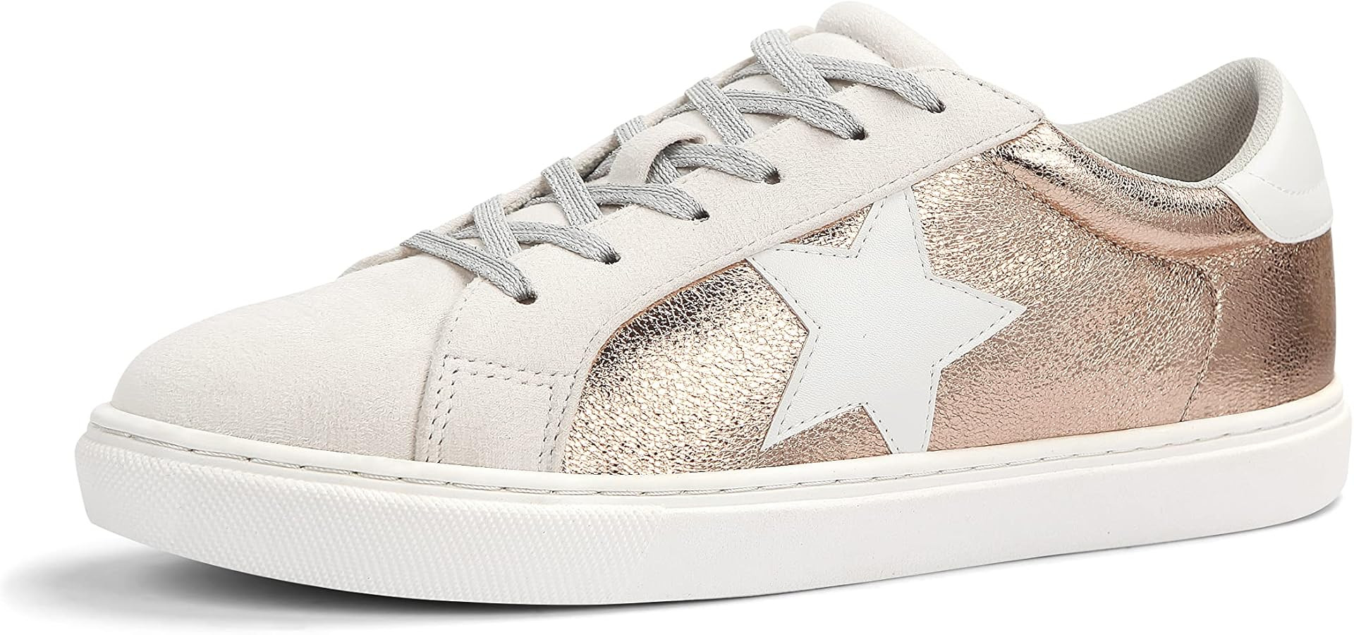 PARTY Women's Fashion Star Sneaker Lace Up Low Top Comfortable Cushioned Walking Shoes | Amazon (US)