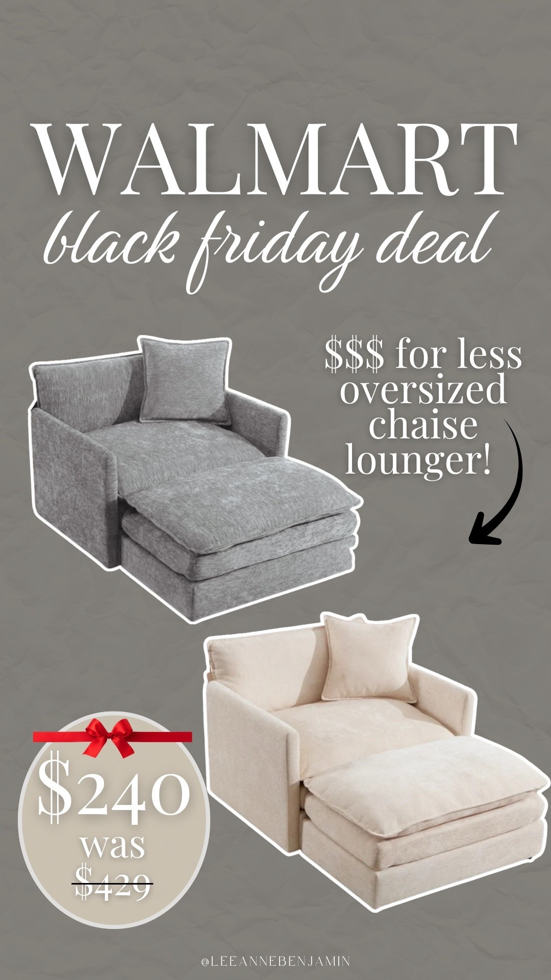 $$$ for less oversized chaise lounger! 

#LTKHome #LTKCyberWeek #LTKHoliday
