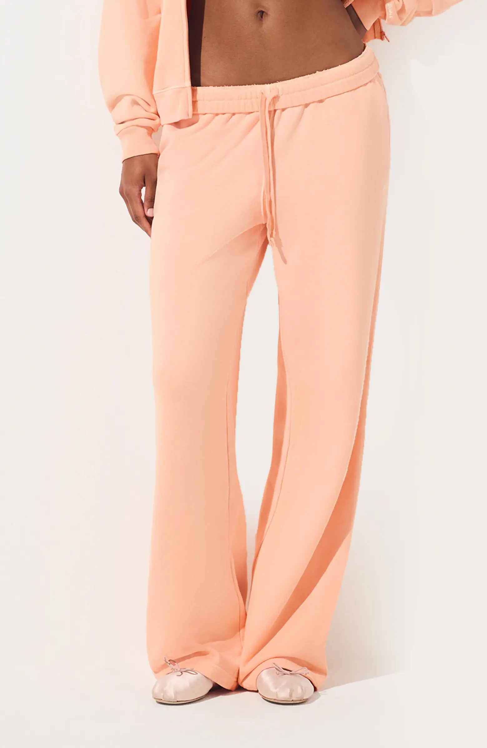 SKIMS French Terry Low Rise Straight Leg Pants | Nordstrom | Nordstrom