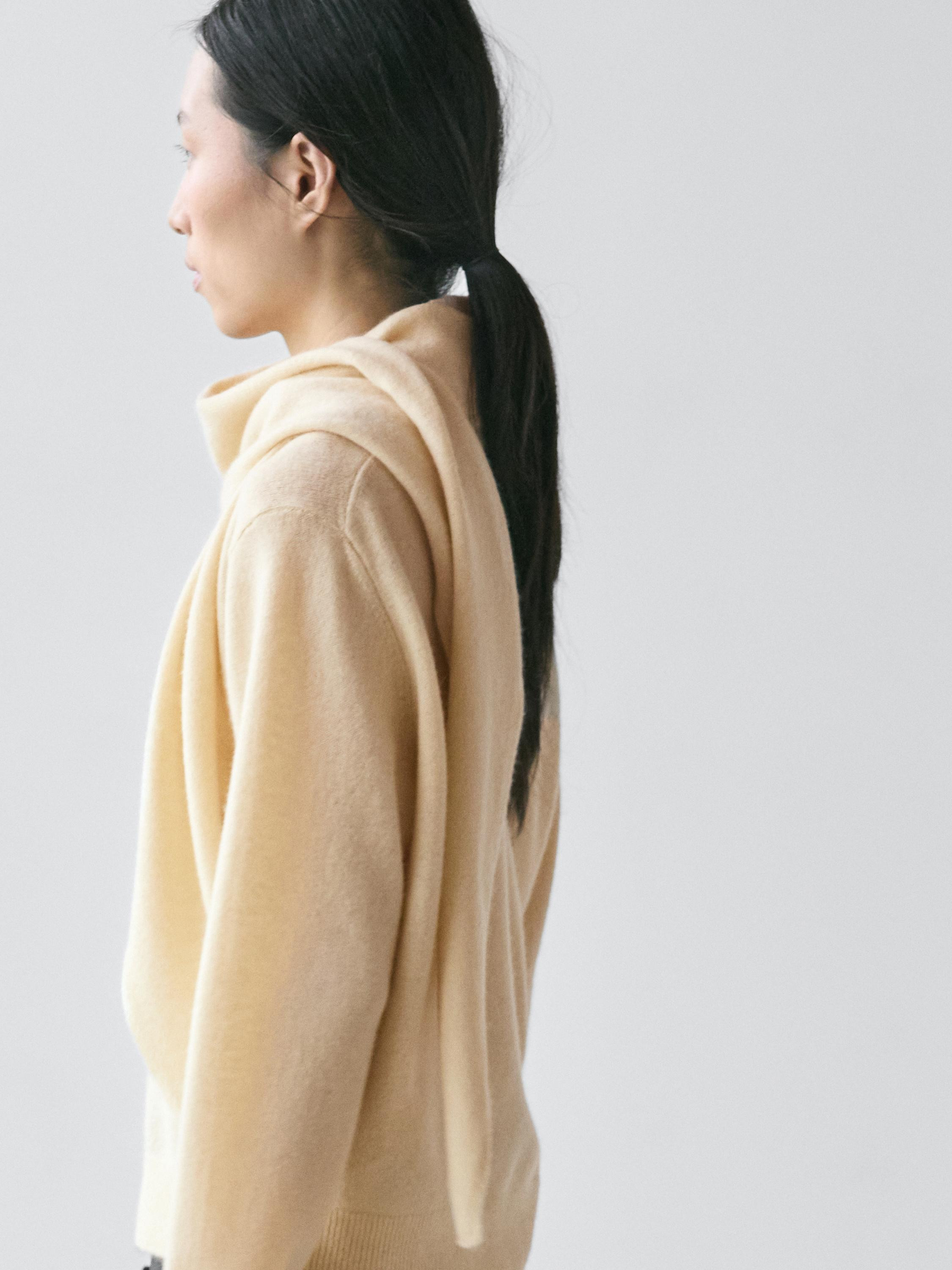 Knit sweater with scarf detail | Massimo Dutti US