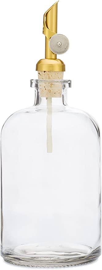 Glass Mouthwash Dispenser | Recycled Clear Glass Self Pour Spout Mouthwash Dispenser + Cooking Oi... | Amazon (US)