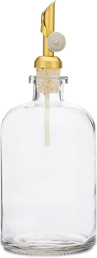 Glass Mouthwash Dispenser | Recycled Clear Glass Self Pour Spout Mouthwash Dispenser + Cooking Oi... | Amazon (US)