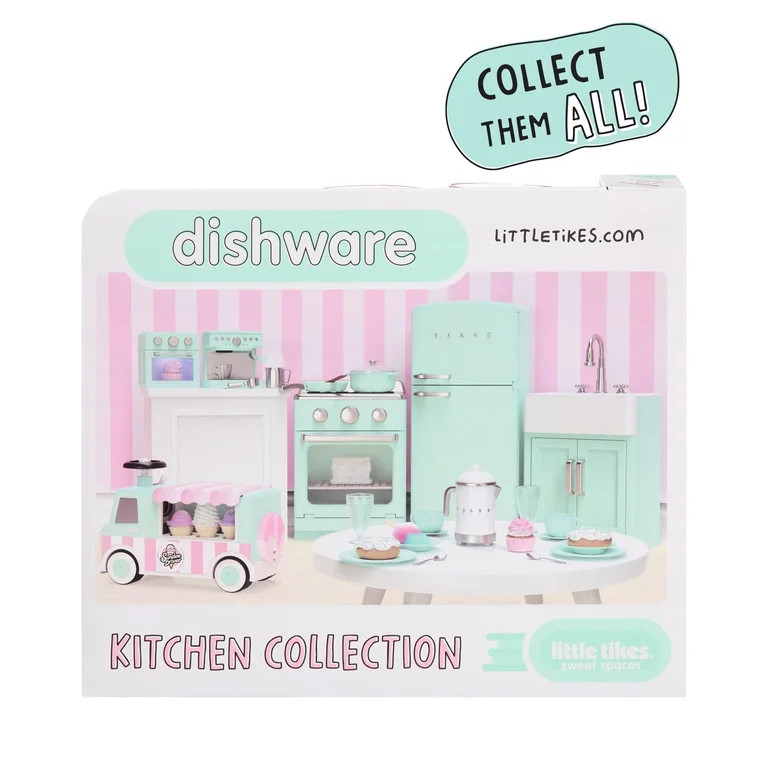 Little Tikes Sweet Spaces Dishware Set, Play Kitchen Cookware, White, Ages 3+ | Walmart (US)