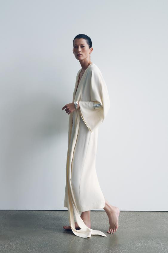 ZW COLLECTION MIDI DRESS WITH TIES | Zara US