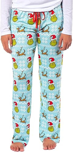 Dr. Seuss The Grinch Women's Ugly Sweater Grinch and Max AOP Design Adult Lounge Sleep Pants with... | Amazon (US)
