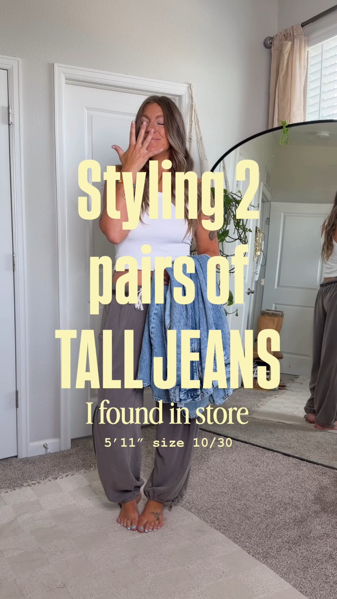 Large tube top, 32 tall balloon jeans (15% off in app) large white tank (50% off) 31 tall wide leg jeans (50% off!) 11 shoes

#LTKTall #LTKOver40 #LTKSaleAlert