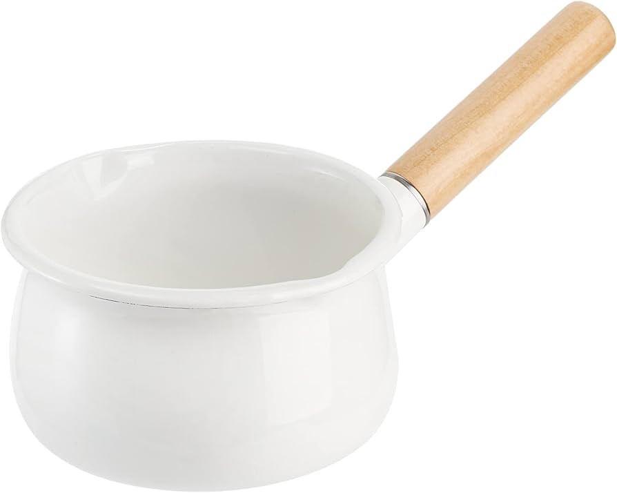 Jucoan 1 Quart Enamel Milk Pan with Dual Pour Spout, Small Enamel on Steel Saucepan Milk Pot Butt... | Amazon (US)