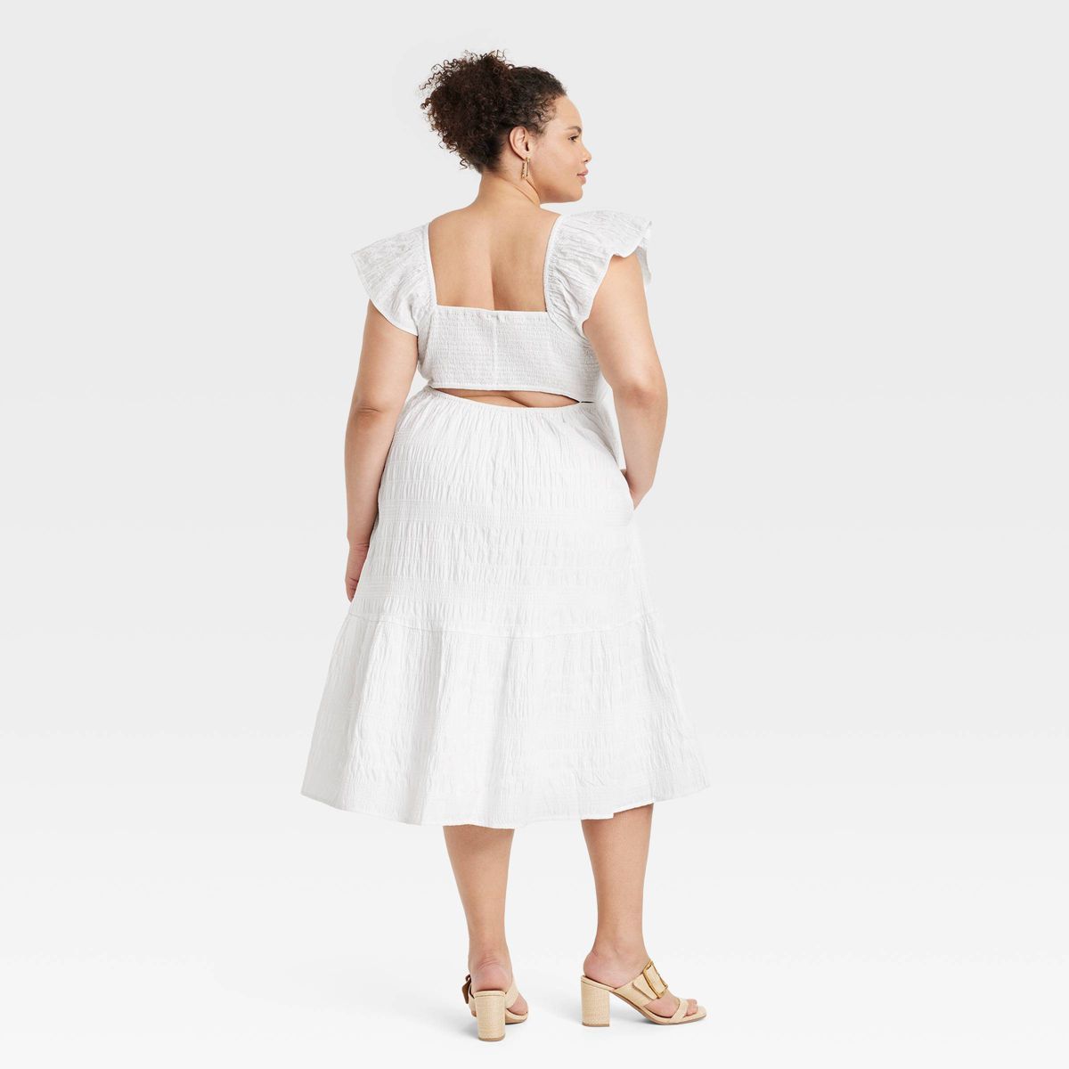 Women's Flutter Short Sleeve Midi A-Line Dress - Universal Thread™ | Target