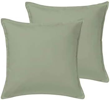 white Elefant 100% Egyptian Cotton European Square Pillow Shams Set of 2 Sage 800 Thread Count 10... | Amazon (US)