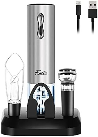 Foneta Electric Wine Opener Rechargeable Wine Bottle Opener with Charging Base, Wine Aerator Pour... | Amazon (US)
