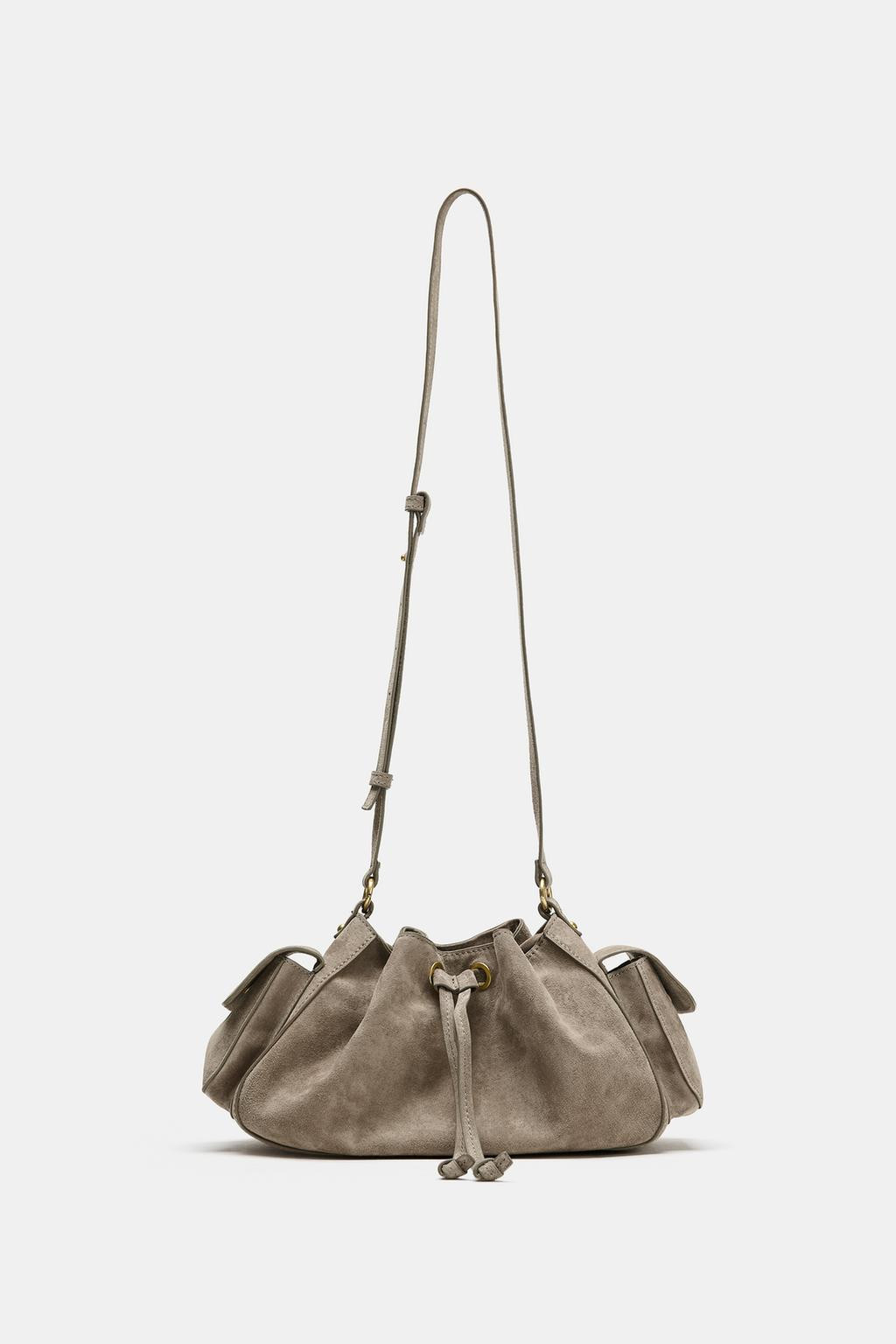 MINI SAC FRONCÉ EN CUIR - Gris - UNIQUE | Zara FR