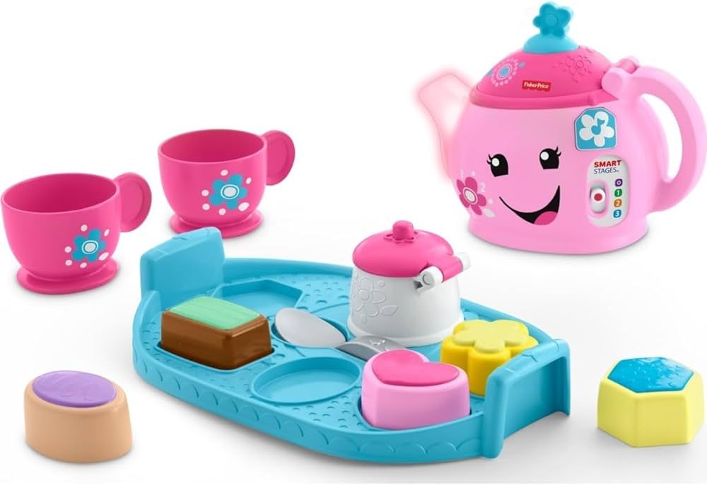 Fisher-Price Laugh & Learn Toddler Learning Toy Sweet Manners Tea Set With Smart Stages For Prete... | Amazon (US)