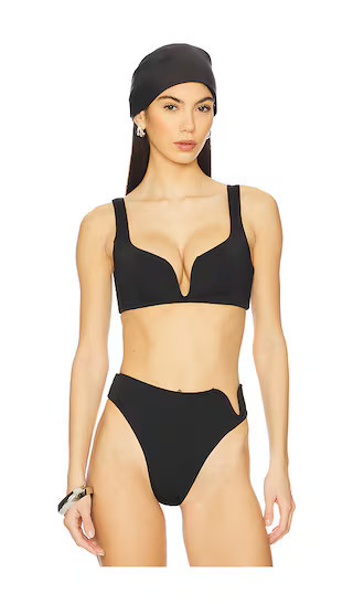 Riot Swim Bri Bikini Top in Black. - size M | Revolve Clothing (Global)