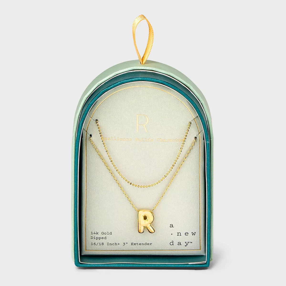 14K Gold Dipped Initial Bubble Multi-Strand Pendant Necklace - A New Day™ Gold | Target