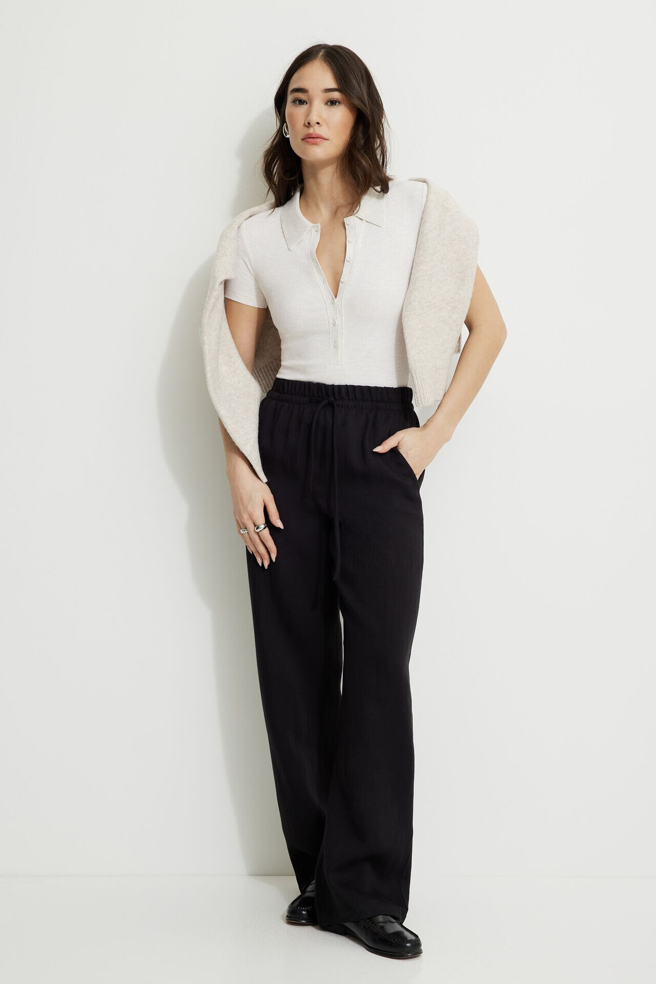 Ribbed Polo Bodysuit | Dynamite Clothing