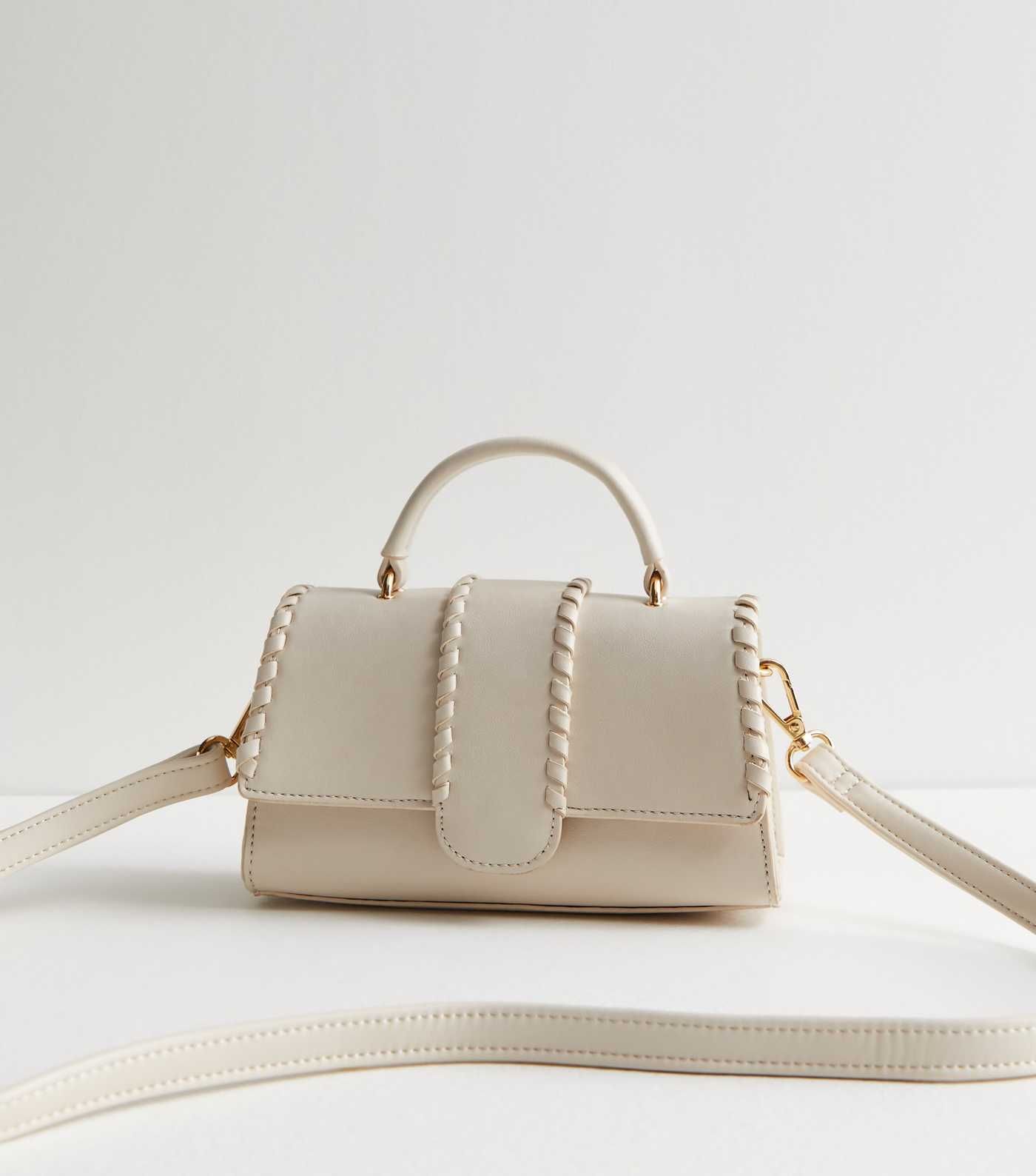 Cream Whip Stitch Top Handle Cross Body Bag | New Look | New Look (UK)