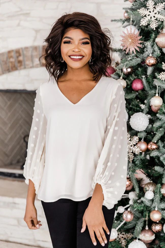 Live For The Applause Cream Blouse | The Pink Lily Boutique