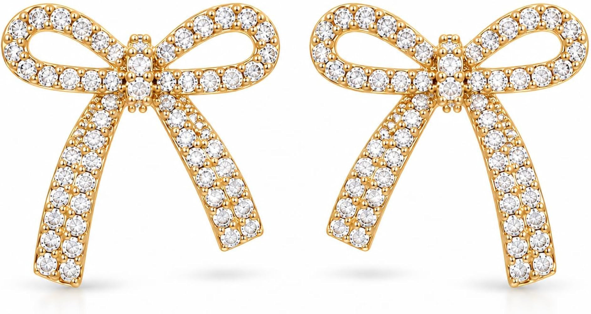 Bow Earrings for Women Sparkly Rhinestone Bow Stud Earrings Jewelry | Amazon (US)