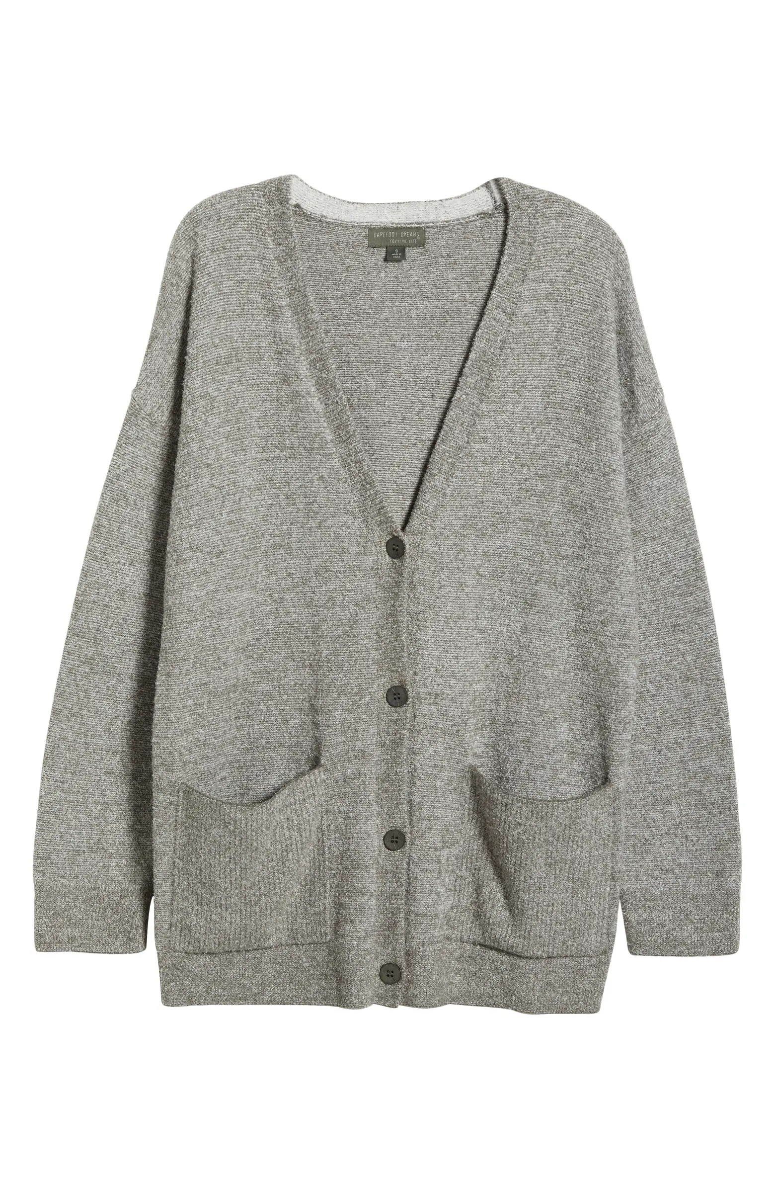 Barefoot Dreams® CozyChic Lite® Heather Rib Pocket Cardigan | Nordstrom | Nordstrom