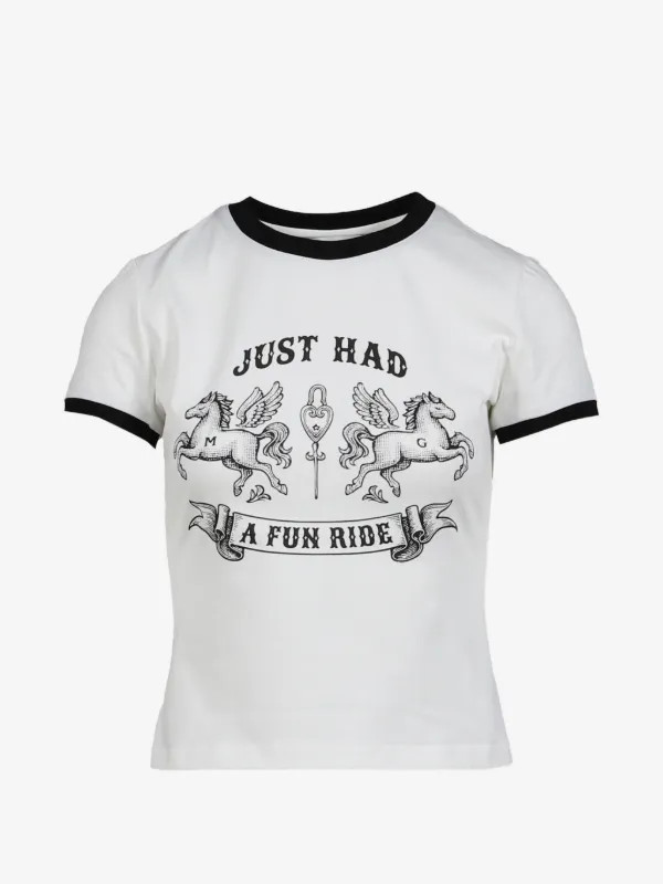 graphic-print contrast-trim T-shirt | Farfetch Global