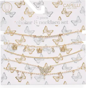 Capelli New York KIds' Assorted 5-Pack Choker Necklace Set | Nordstrom | Nordstrom