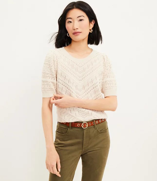 Pointelle Sweater Tee | LOFT