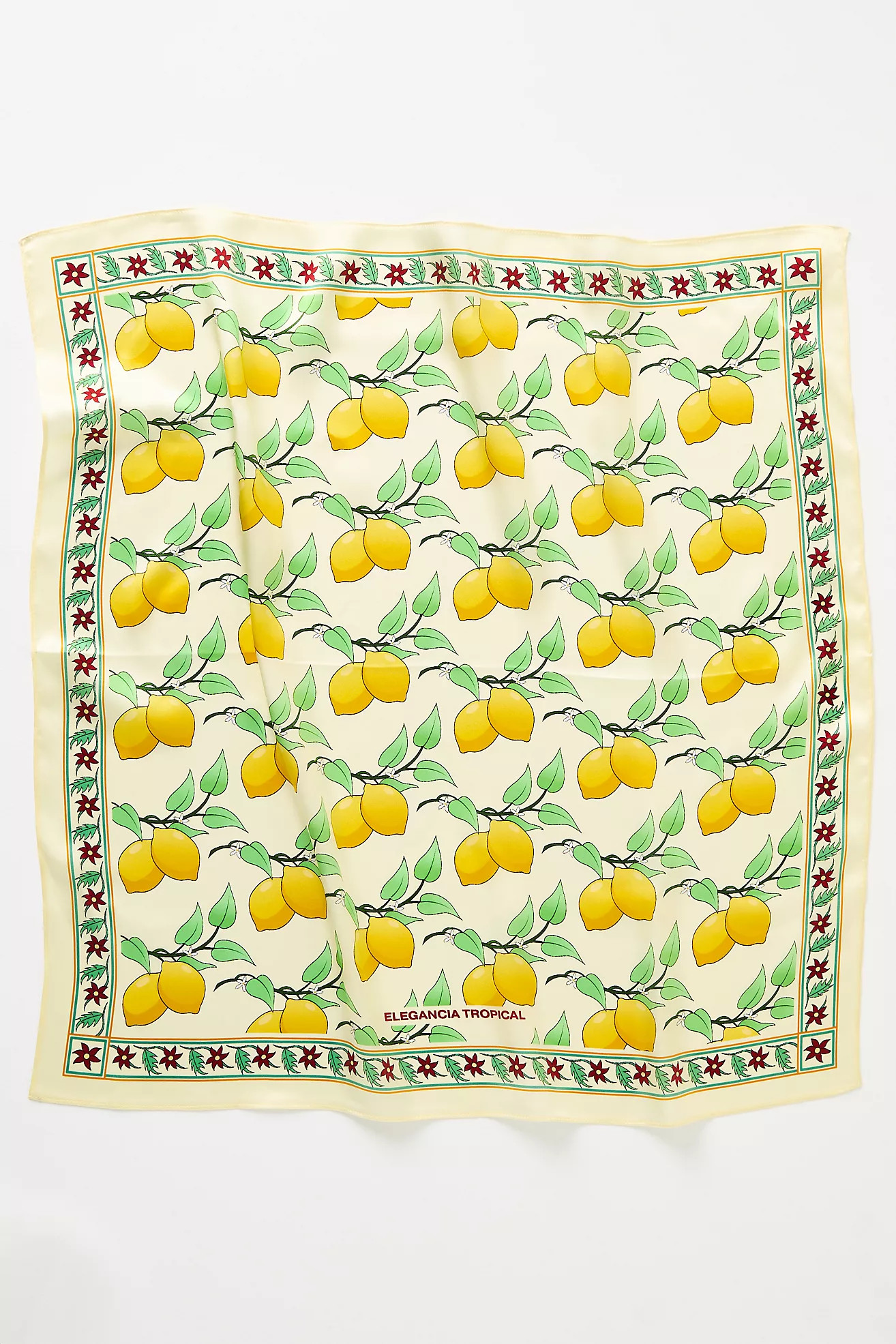 Elegancia Tropical Citrus Bloom Silk Scarf | Anthropologie (US)