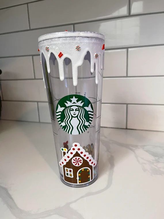 Read the full title
    Starbucks Gingerbread snow globe 24 Ounce Double Wall Tumbler, Lid and St... | Etsy (US)