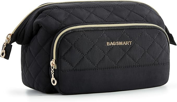 BAGSMART Travel Makeup Bag, Cosmetic Bag for purse, Make Up Brush Organizer Case for Women, Large... | Amazon (US)