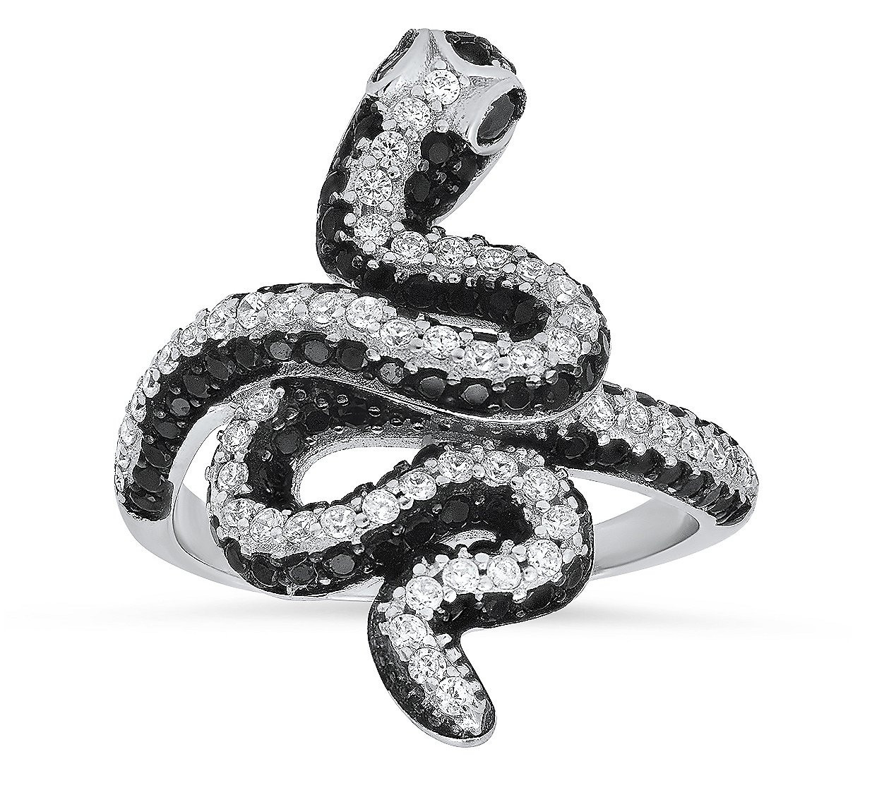 Sterling Silver 1.60 cttw Cubic Zirconia Snake ing | QVC