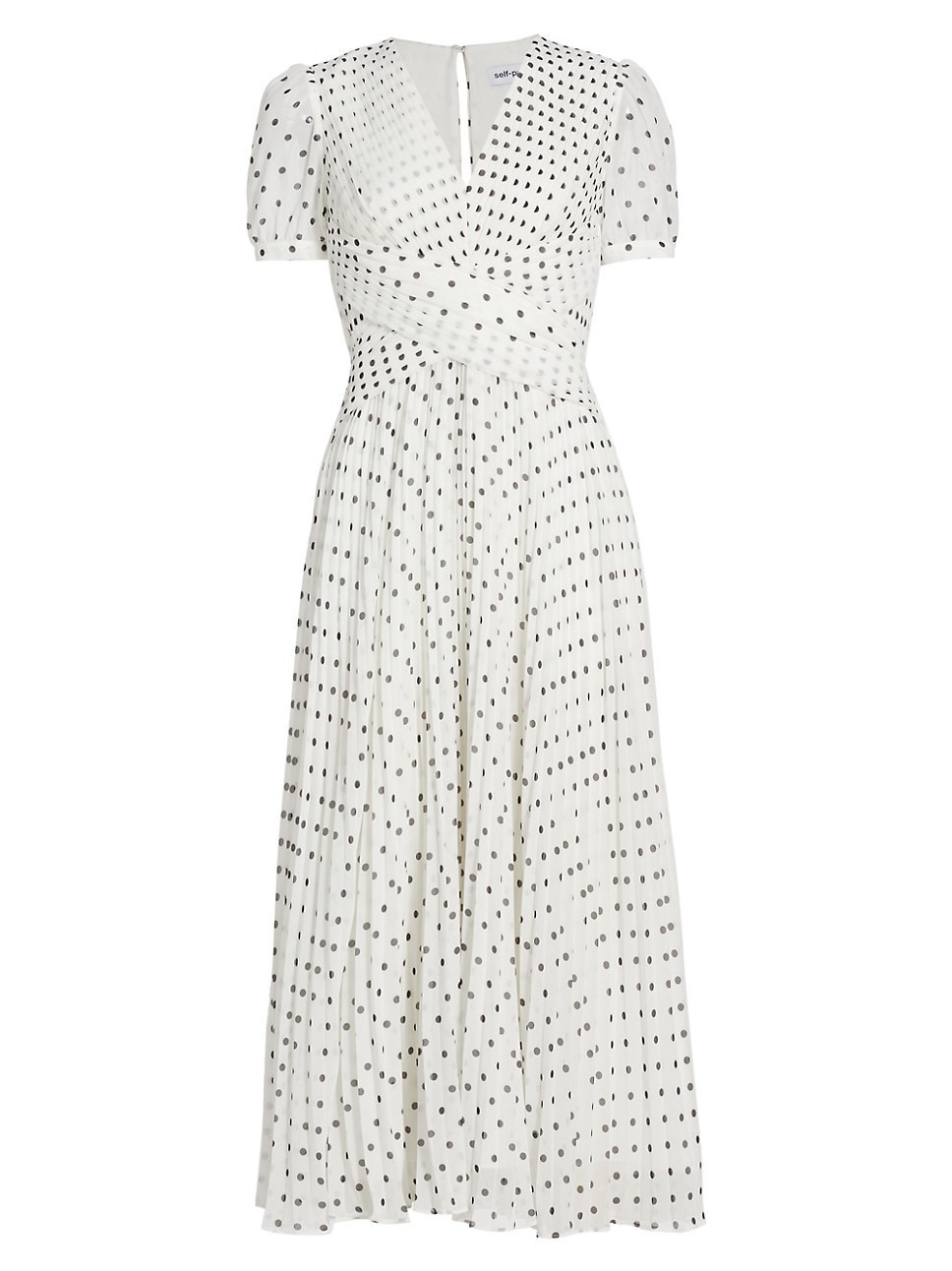 Crisscross Polka-Dot Midi-Dress | Saks Fifth Avenue
