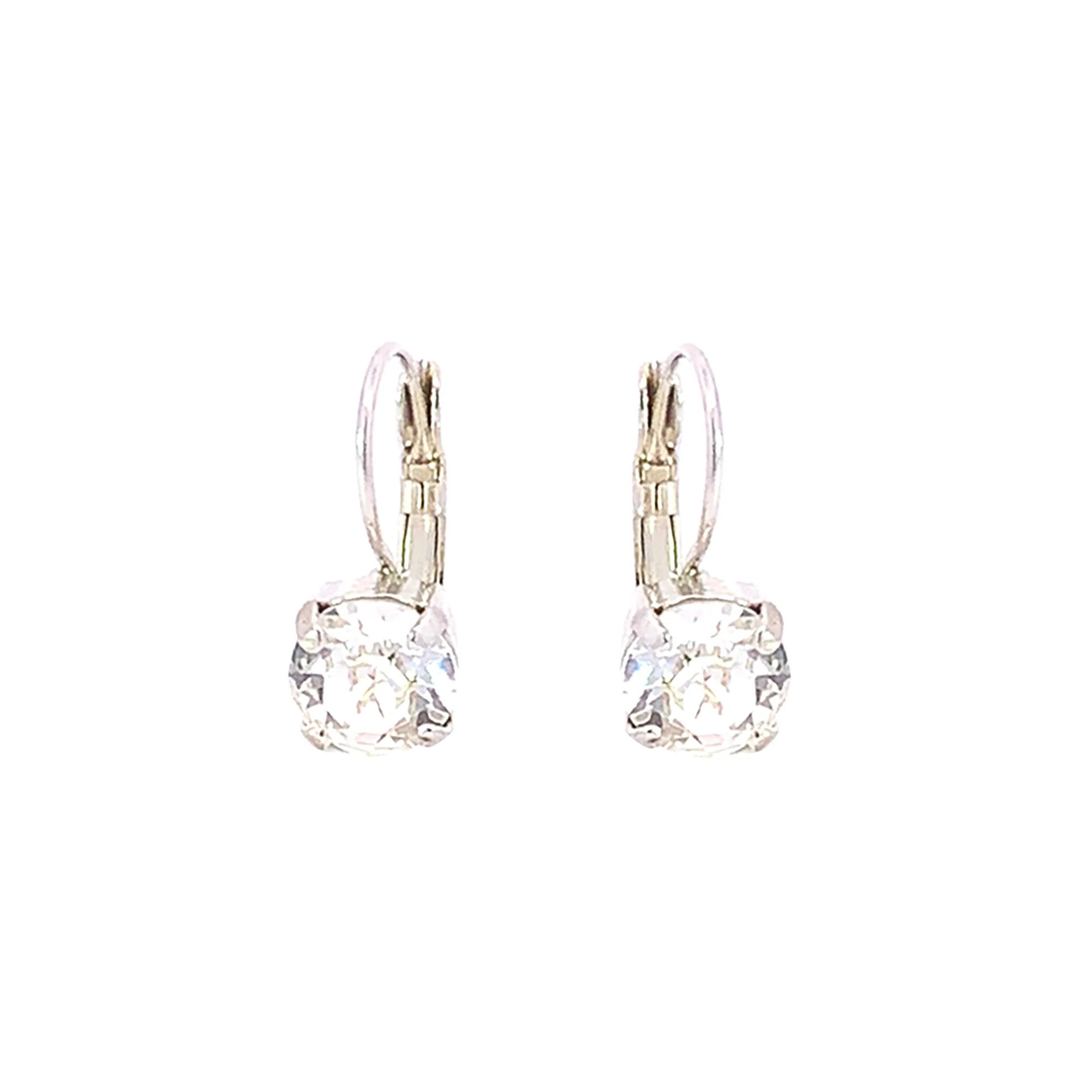 Solitaire Crystal Drop Earrings silver | Casual Chic Boutique