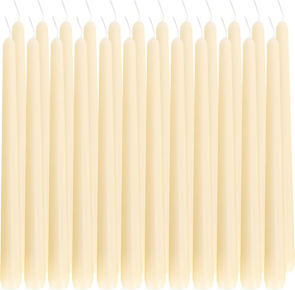HOME & RELAX 24 Pack Unscented Ivory Taper Candles Set,10inch Tall Candles,Candle Sticks Bulk, Ta... | Amazon (US)