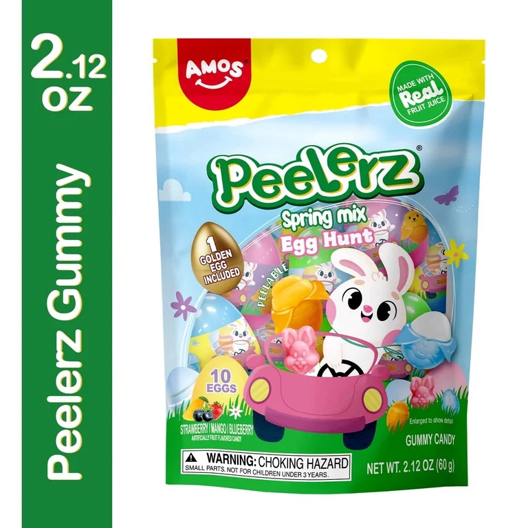 Amos Easter Candy Peelable Gummies, Spring Mix Egg Hunt Gummy Candy, 2.12 oz (1 Pack) | Walmart (US)
