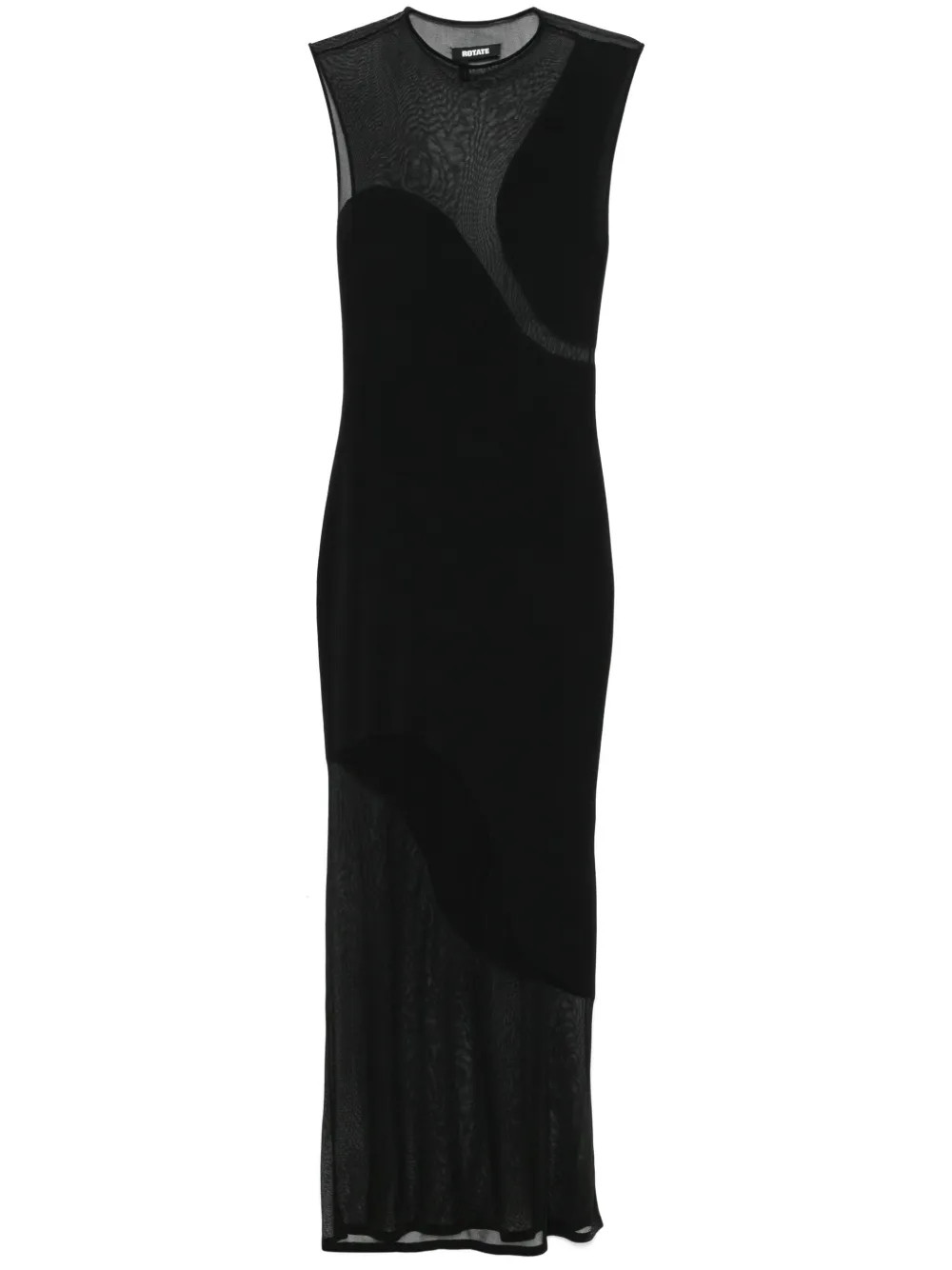 ROTATE BIRGER CHRISTENSEN Sheer Knit Maxi Dress | Black | FARFETCH | Farfetch Global