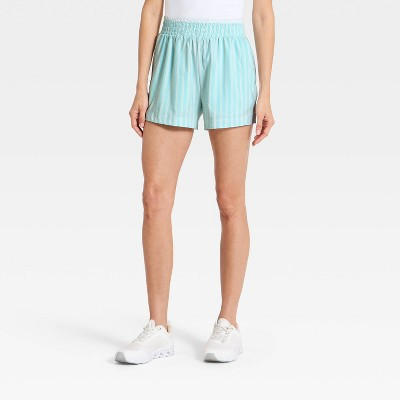 Women's Active Light Travel Shorts - All In Motion™ Light Blue Striped M | Target