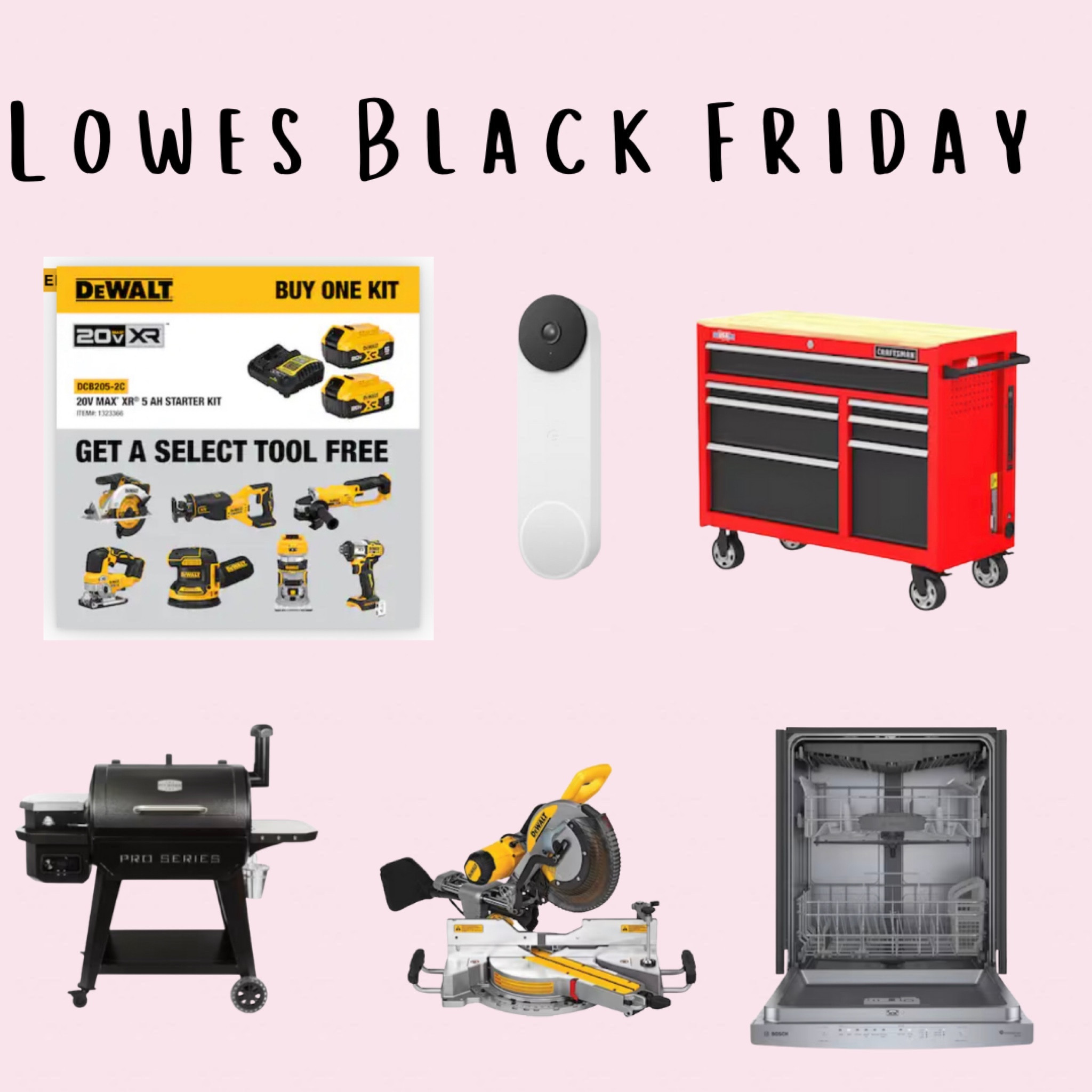 Lowes has already started their Black Friday deals!! We badly need a new dishwasher so the timing is perfect. They have so many sales this year- Tools, Tool Benches, Dishwashers plus lots of other appliances, the nest door camera is a steal! 

#tools #mansales #giftsformen #giftsforhome #lowes #nest #craftman #dewalt 

#LTKsalealert #LTKCyberWeek #LTKhome