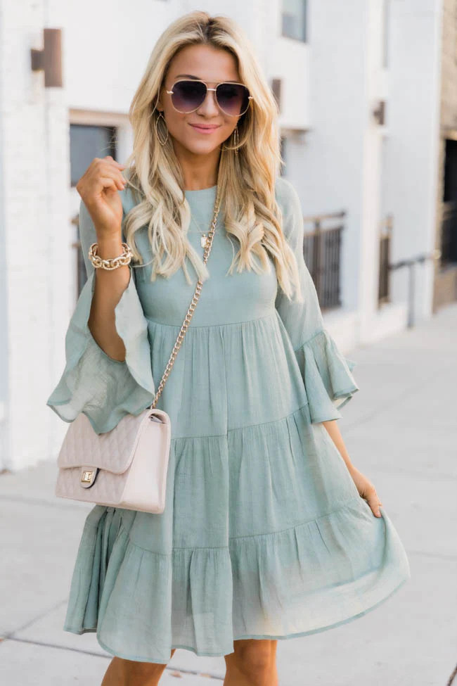 Story Of Tonight Sage Dress | The Pink Lily Boutique