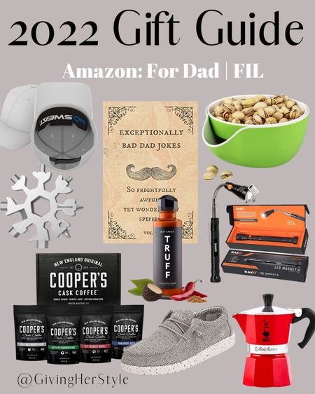 2022 Gift Guide : For dad or father in law! 
| gift guide | gifts | amazon | amazon prime | amazon finds | amazon gifts | amazon mens | top amazon finds | top amazon gifts | best of amazon prime | amazon favorites | amazon home | gift guide | gifts for men | gifts for dad | gifts for father in law | gifts for brother | gifts for husband | gifts for him | gift ideas | gift inspo | Christmas | holiday | Christmas inspo | holiday inspo | Christmas gift ideas | stocking stuffers | new dad gifts | coffee | tools | gadgets | gifts for brother | gifts for grandpa | gifts for uncle | hey dudes | shoes | mens shoes | gifts for the foodie | gifts for the golfer | dad jokes | 
#amazon #amazonprime #giftguide #gifts #mens #christmas #amazonfinds 

#LTKunder100 #LTKunder50 

#LTKHoliday #LTKGiftGuide #LTKmens