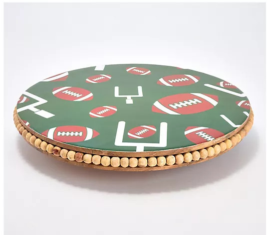 Temp-tations Seasonal Beaded Acacia Lazy Susan w/ Decal Print | QVC