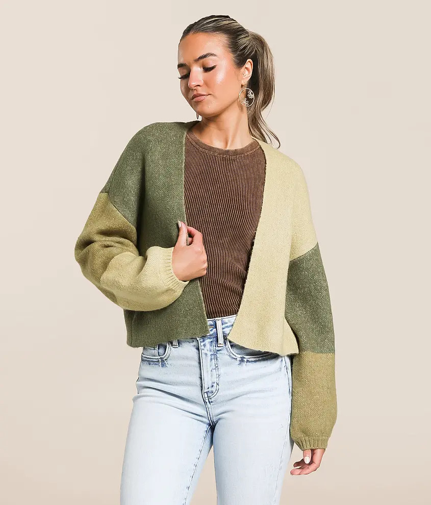 Block Out Cropped Cardigan Sweater | Buckle