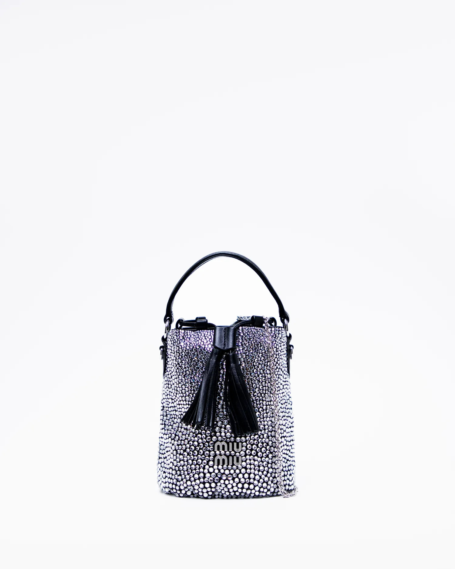 Crystal Satin Bucket Bag | Vivrelle